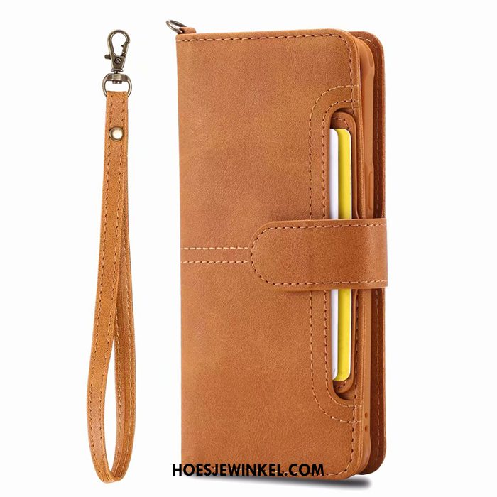 Samsung Galaxy S8+ Hoesje Kaart Tas Portemonnee Mobiele Telefoon, Samsung Galaxy S8+ Hoesje Folio Leren Etui Braun