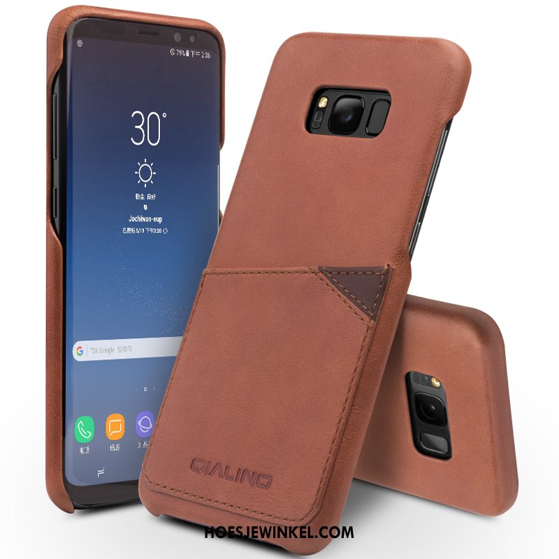 Samsung Galaxy S8 Hoesje Mobiele Telefoon Ster Leren Etui, Samsung Galaxy S8 Hoesje Nieuw Bescherming Braun