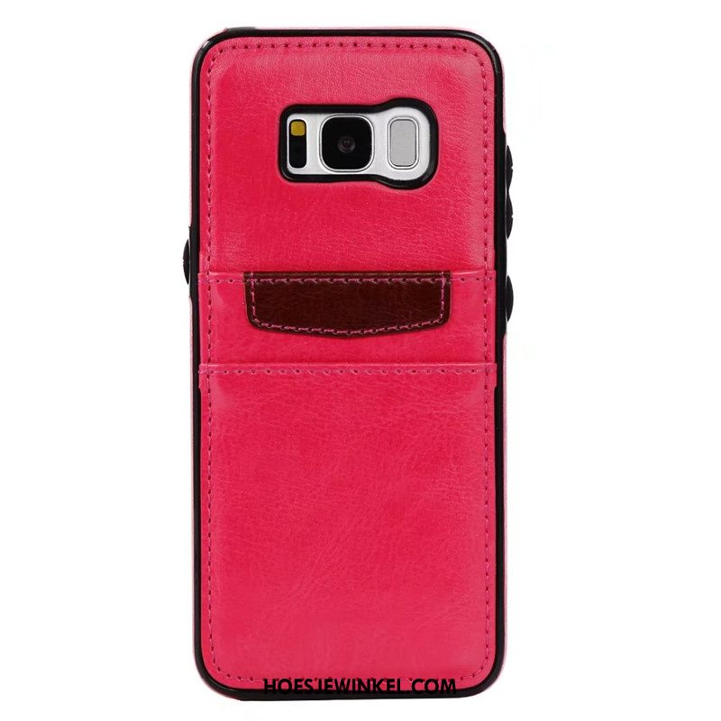 Samsung Galaxy S8+ Hoesje Rood Mobiele Telefoon Anti-fall, Samsung Galaxy S8+ Hoesje Leren Etui Scheppend