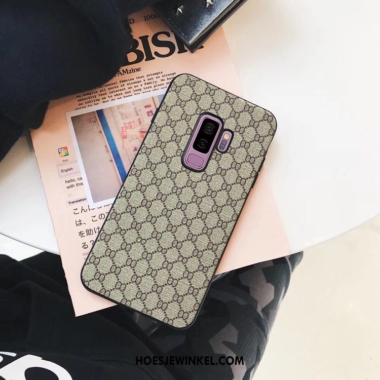 Samsung Galaxy S9+ Hoesje Anti-fall All Inclusive Trendy Merk, Samsung Galaxy S9+ Hoesje Luxe Groot Beige