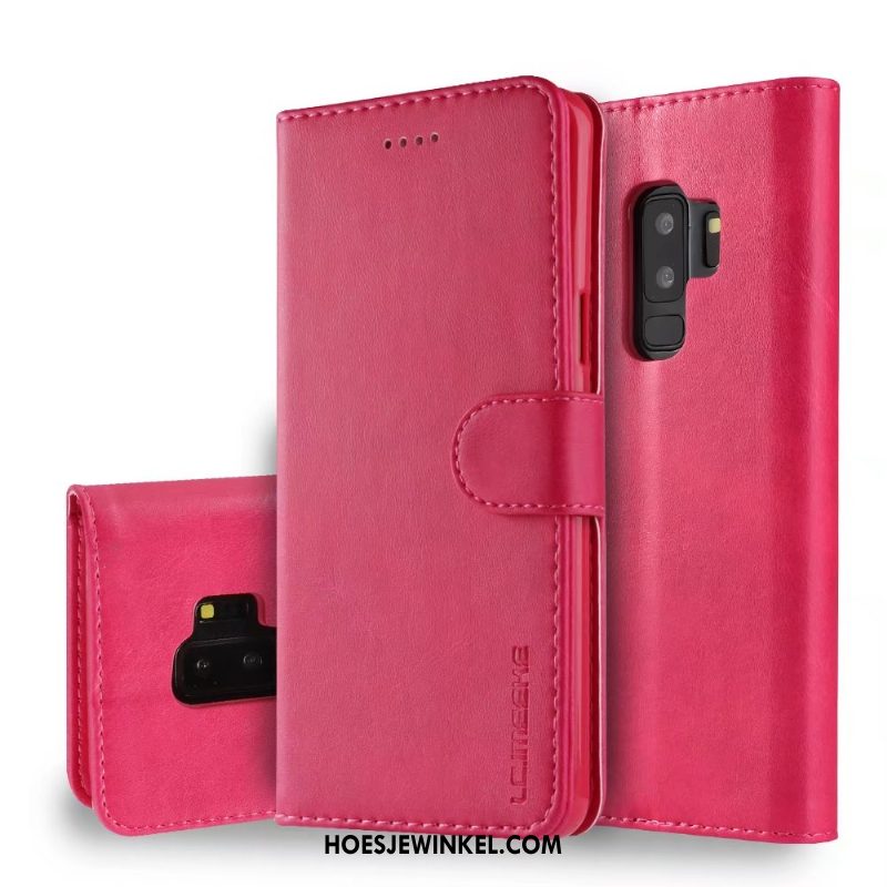 Samsung Galaxy S9+ Hoesje Bescherming Ster Leren Etui, Samsung Galaxy S9+ Hoesje Anti-fall Bedrijf