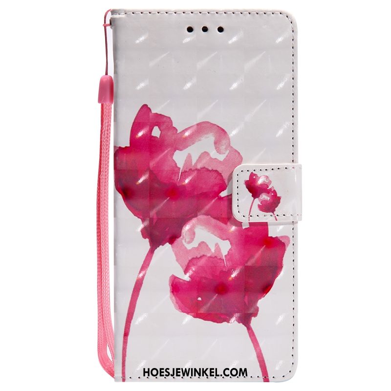 Samsung Galaxy S9+ Hoesje Geschilderd Roze Mobiele Telefoon, Samsung Galaxy S9+ Hoesje Ster Leren Etui