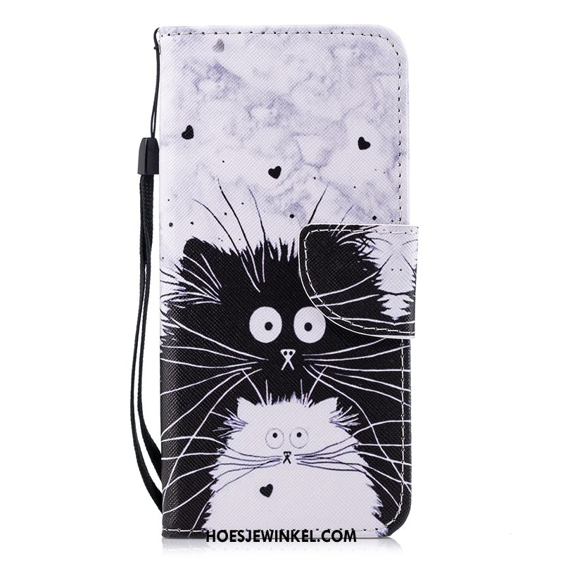 Samsung Galaxy S9+ Hoesje Kat Geschilderd Leren Etui, Samsung Galaxy S9+ Hoesje Folio Mobiele Telefoon