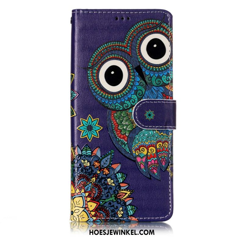 Samsung Galaxy S9+ Hoesje Kat Leren Etui Ster, Samsung Galaxy S9+ Hoesje Bescherming Folio