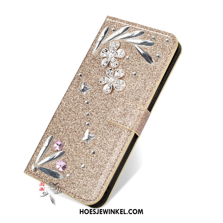 Samsung Galaxy S9+ Hoesje Met Strass Ster Leren Etui, Samsung Galaxy S9+ Hoesje Clamshell Mobiele Telefoon