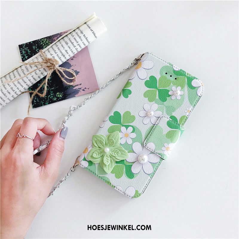 Samsung Galaxy S9+ Hoesje Parel Leren Etui Hoes, Samsung Galaxy S9+ Hoesje Mobiele Telefoon Ster