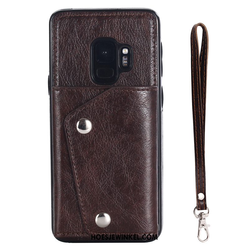 Samsung Galaxy S9+ Hoesje Ster Kaart Kaart Tas, Samsung Galaxy S9+ Hoesje Hanger Mobiele Telefoon Braun