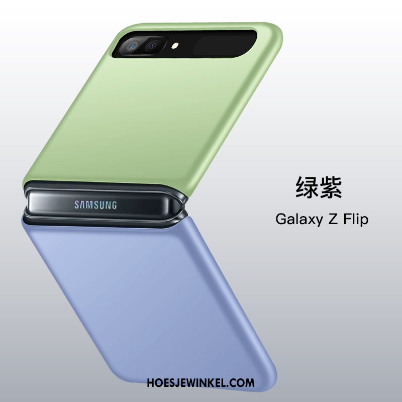 Samsung Z Flip Hoesje Ster Groen Anti-fall, Samsung Z Flip Hoesje Mobiele Telefoon Vouw