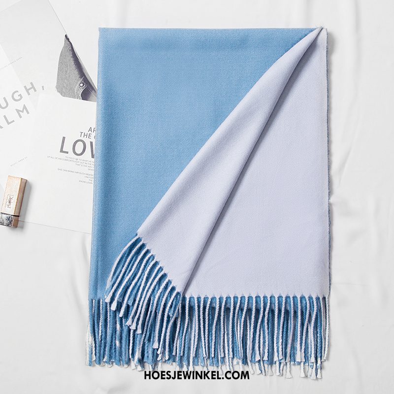 Sjaals Dames Sjaal Herfst Effen Kleur, Sjaals Verdikken Vrouwen Blau Kamelfarbe