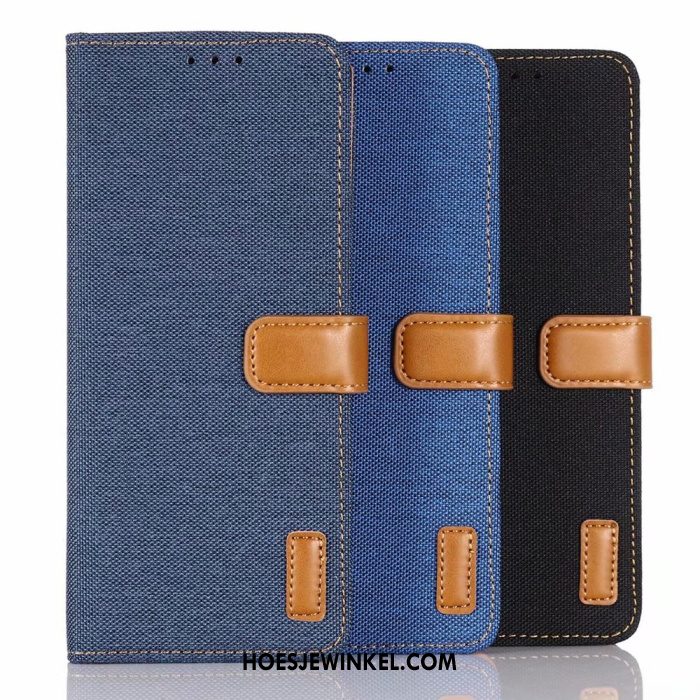 Sony Xperia 10 Ii Hoesje Zwart Folio Leren Etui, Sony Xperia 10 Ii Hoesje Bescherming Portemonnee