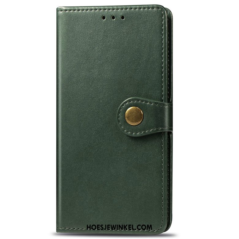 Sony Xperia 5 Hoesje Leren Etui Clamshell Anti-fall, Sony Xperia 5 Hoesje Mobiele Telefoon Groen