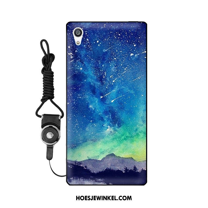 Sony Xperia E5 Hoesje Hanger Zacht Bescherming, Sony Xperia E5 Hoesje Ring Donkerblauw