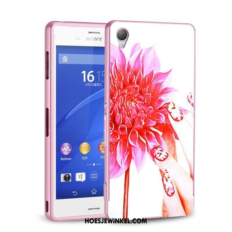 Sony Xperia E5 Hoesje Omlijsting Roze Anti-fall, Sony Xperia E5 Hoesje Metaal Bescherming