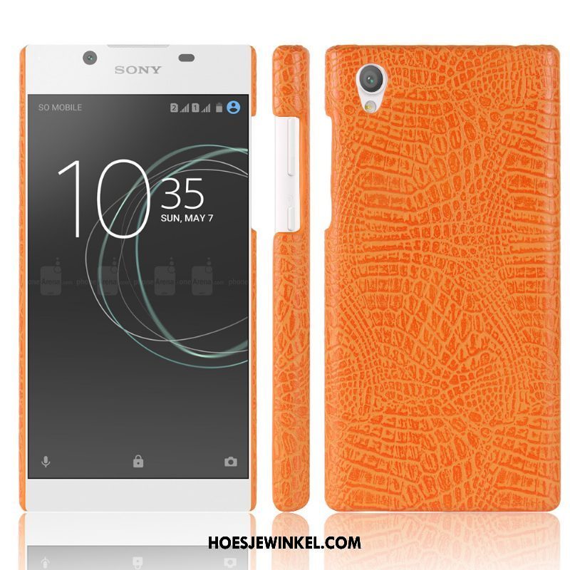 Sony Xperia L1 Hoesje Leren Etui Mobiele Telefoon Anti-fall, Sony Xperia L1 Hoesje Hoes Krokodillenleer Orange
