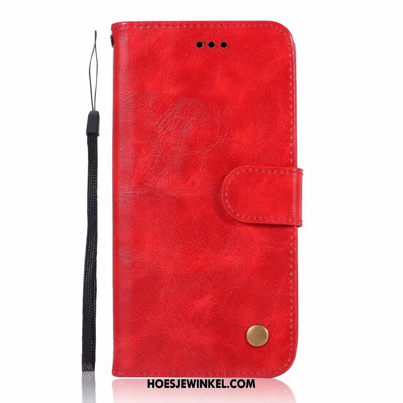 Sony Xperia L2 Hoesje Rood Portemonnee Mobiele Telefoon, Sony Xperia L2 Hoesje Zacht Folio