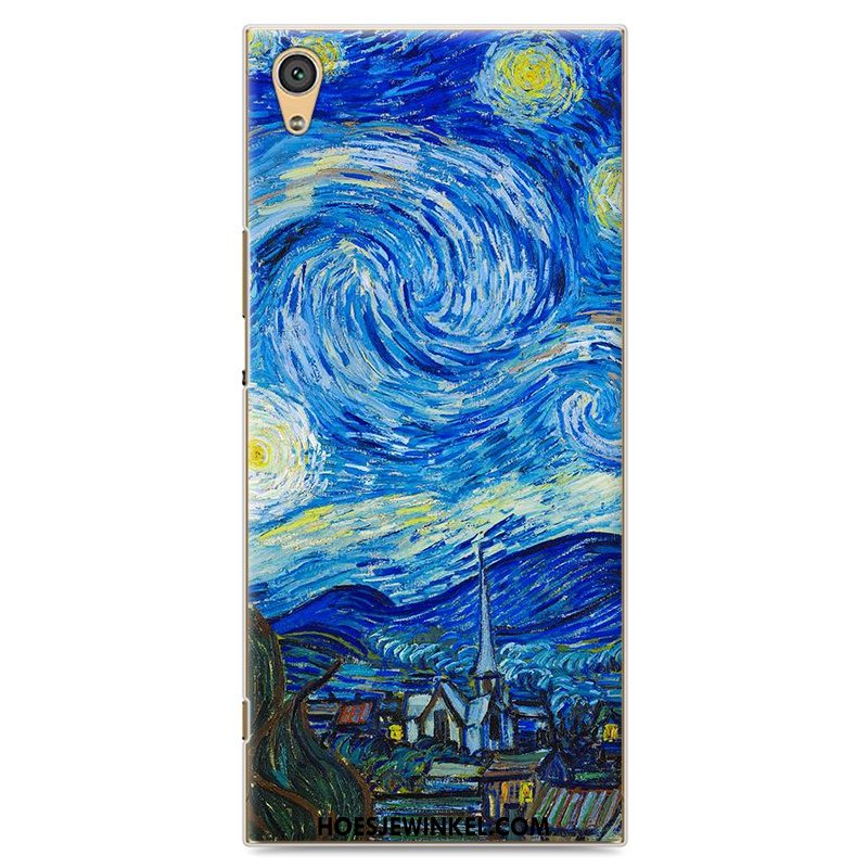 Sony Xperia Xa1 Ultra Hoesje Mobiele Telefoon Geschilderd Hoes, Sony Xperia Xa1 Ultra Hoesje Blauw Kunst