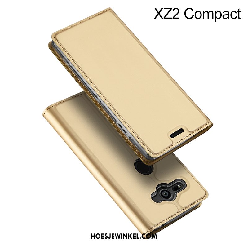 Sony Xperia Xz2 Compact Hoesje Anti-fall Kaart Hemming, Sony Xperia Xz2 Compact Hoesje Goud Mobiele Telefoon