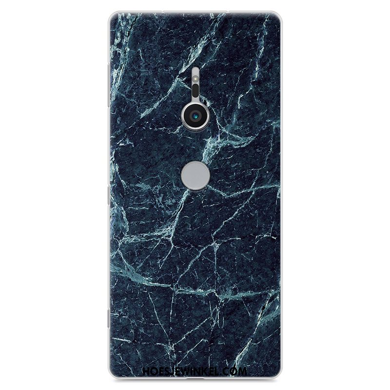 Sony Xperia Xz2 Hoesje Anti-fall Hoes Donkerblauw, Sony Xperia Xz2 Hoesje Geschilderd Mobiele Telefoon