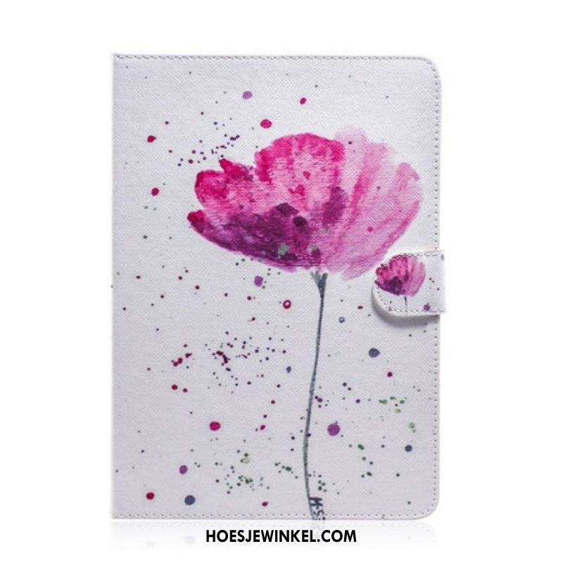 Telefoonhoesje Leren Hoesje voor Samsung Galaxy Tab S8 / Tab S7 Papaver