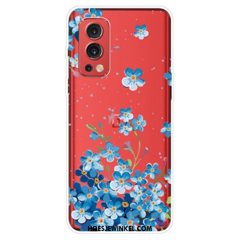 Telefoonhoesje voor OnePlus Nord 2 5G Blauwe Bloemen