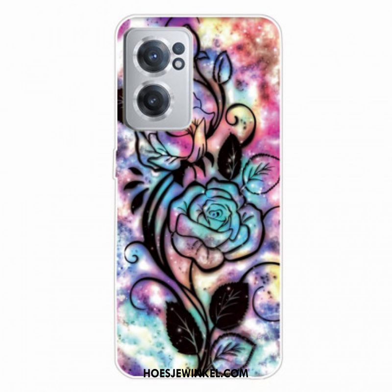 Telefoonhoesje voor OnePlus Nord CE 2 5G Psychedelische Bloemen