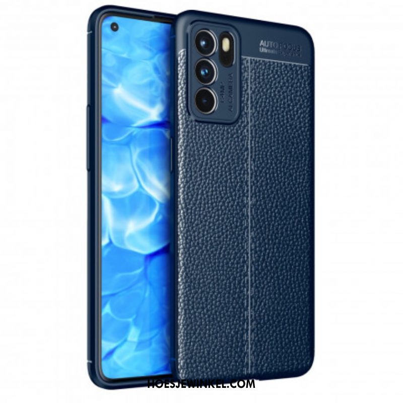 Telefoonhoesje voor Oppo Reno 6 5G Litchi Leereffect