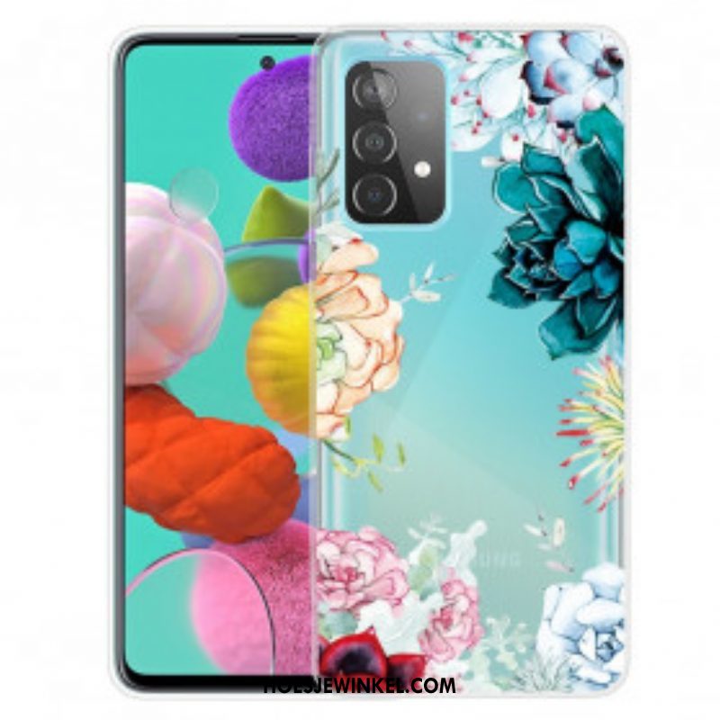 Telefoonhoesje voor Samsung Galaxy A52 4G / A52 5G / A52s 5G Aquarel Bloemen