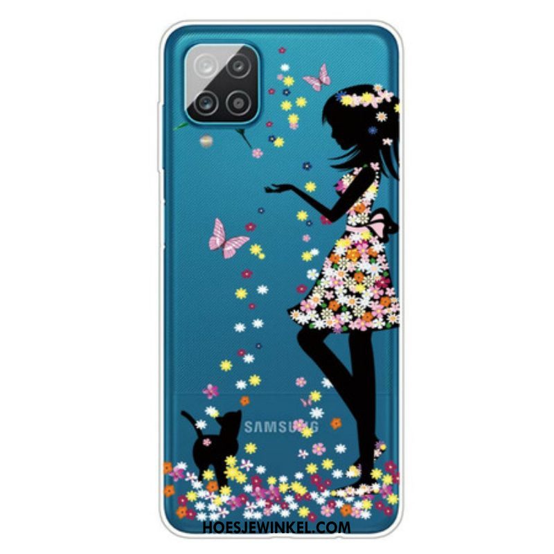 Telefoonhoesje voor Samsung Galaxy M12 / A12 Mooi Bloemhoofd