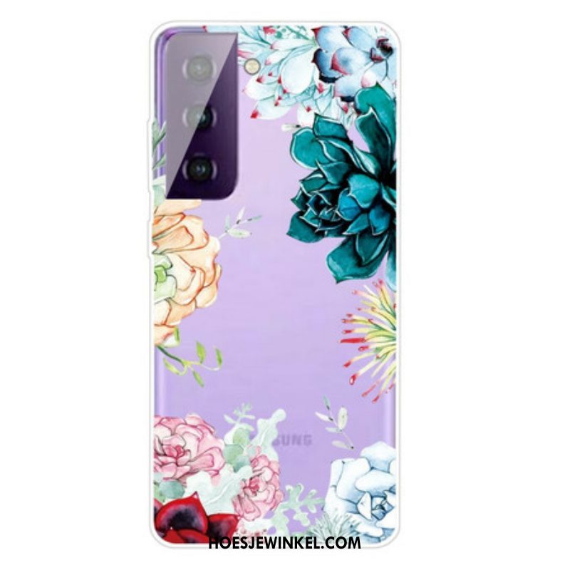 Telefoonhoesje voor Samsung Galaxy S21 FE Aquarel Bloemen