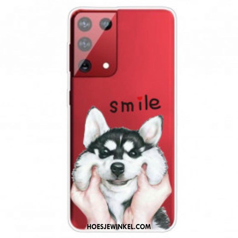 Telefoonhoesje voor Samsung Galaxy S21 Ultra 5G Lach Hond