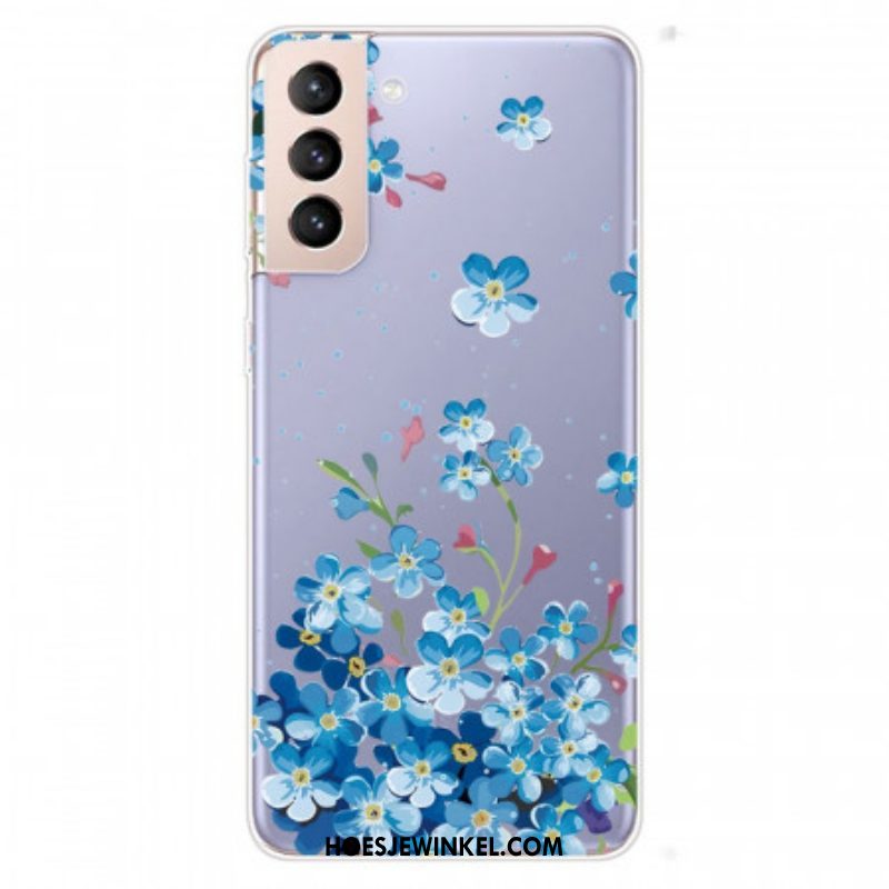 Telefoonhoesje voor Samsung Galaxy S22 5G Blauwe Bloemen