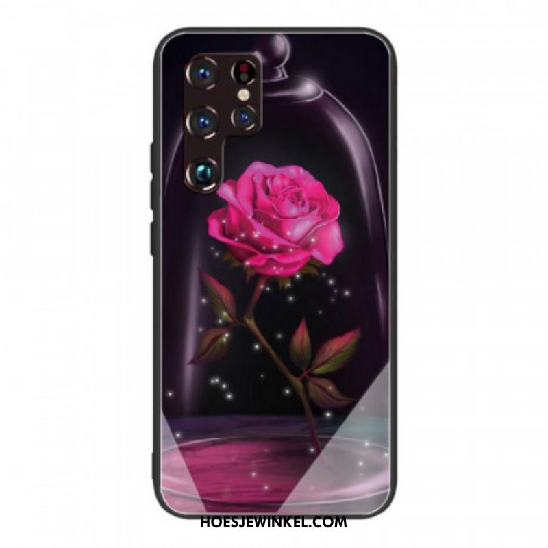 Telefoonhoesje voor Samsung Galaxy S22 Ultra 5G Magisch Roze Gehard Glas