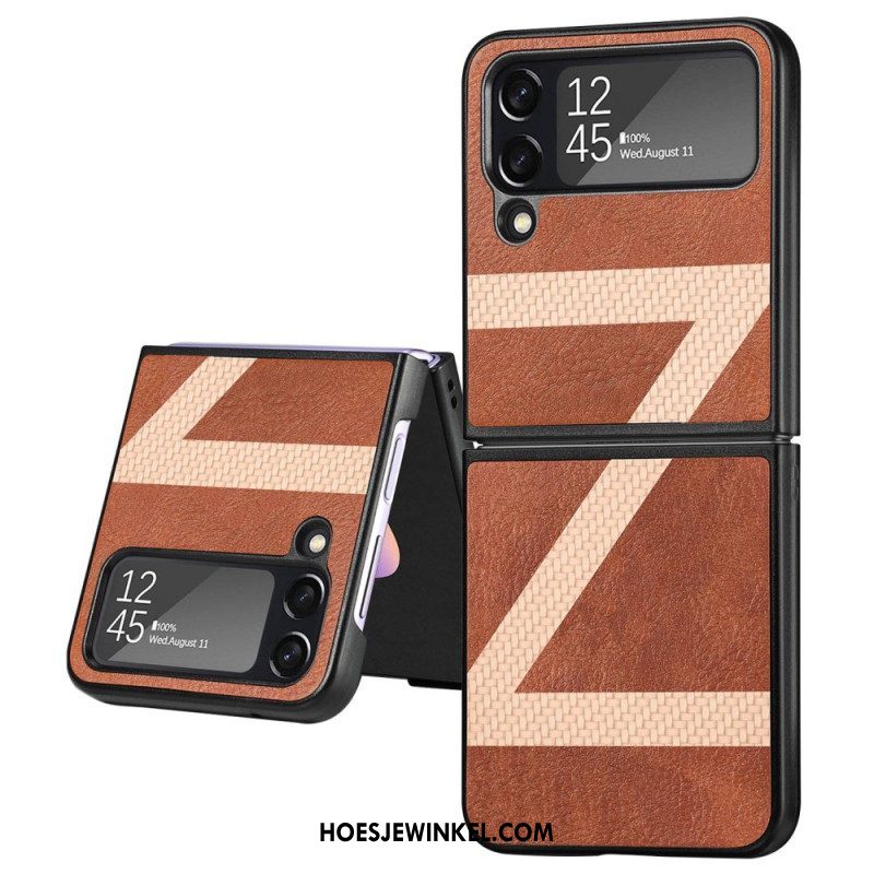 Telefoonhoesje voor Samsung Galaxy Z Flip 4 Folio-hoesje Stijl Leer Z Design