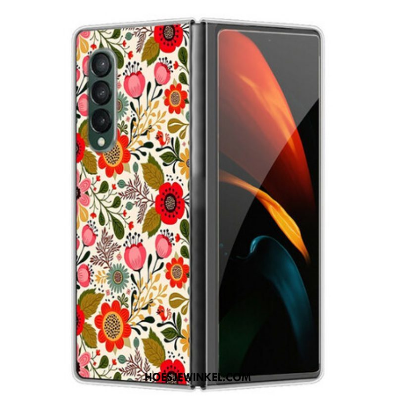 Telefoonhoesje voor Samsung Galaxy Z Fold 3 5G Bloemen Tapijt