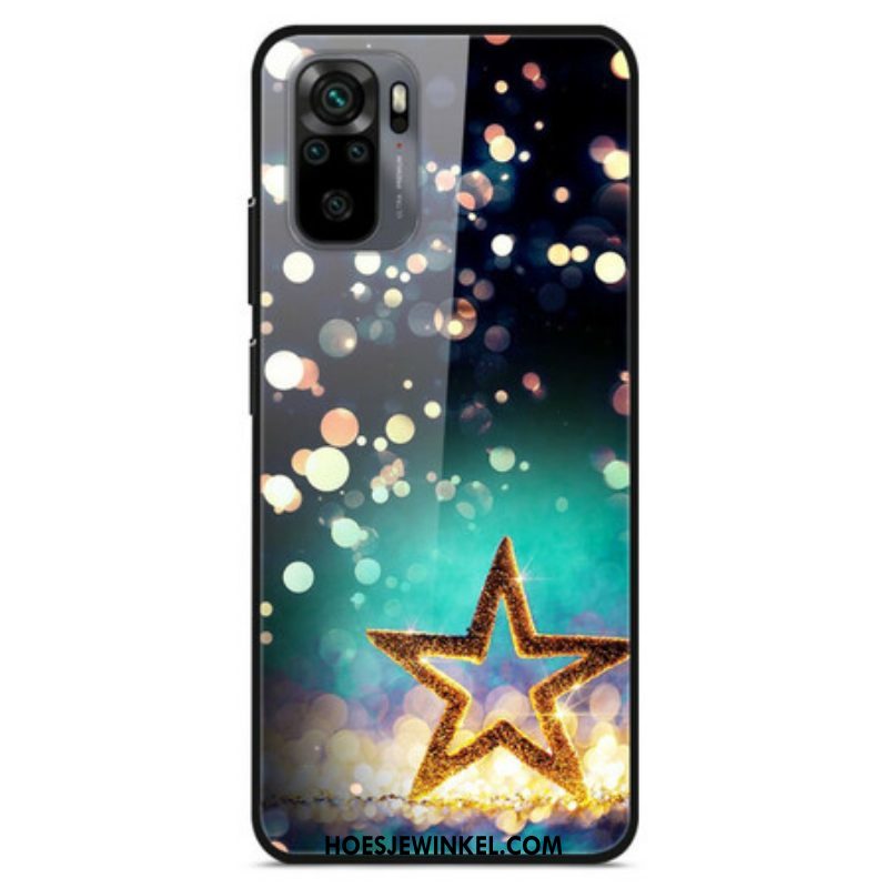 Telefoonhoesje voor Xiaomi Redmi Note 10 / 10S Ster Gehard Glas