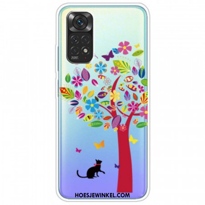 Telefoonhoesje voor Xiaomi Redmi Note 11 / 11S Kat Onder De Kleurrijke Boom