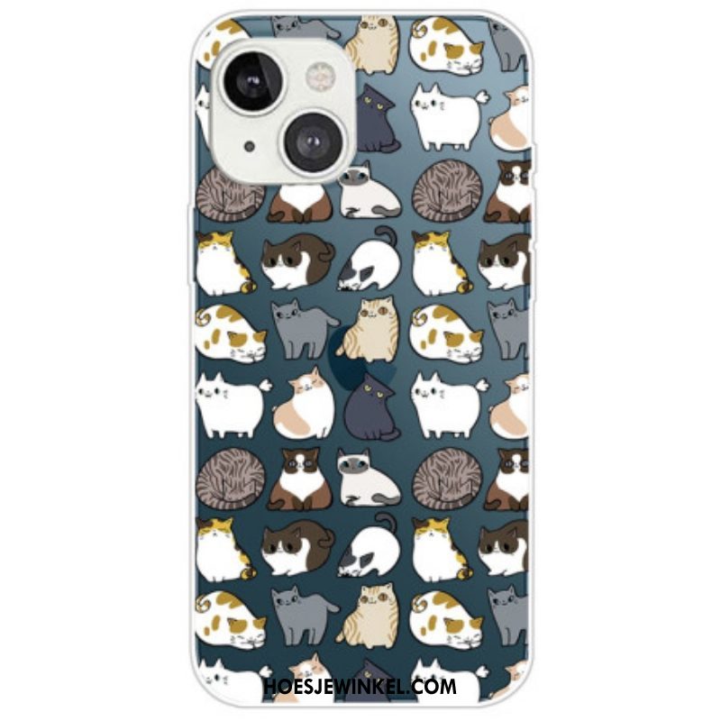 Telefoonhoesje voor iPhone 14 Plus Naadloze Katten