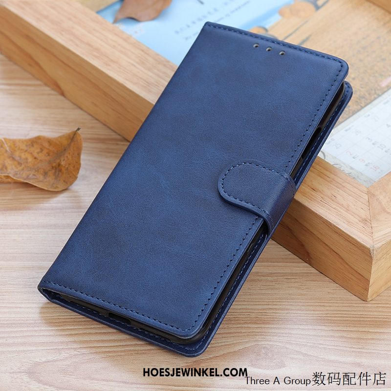 Xiaomi Mi 10 Hoesje Anti-fall Eenvoudige Leren Etui, Xiaomi Mi 10 Hoesje Vintage Kaart Beige