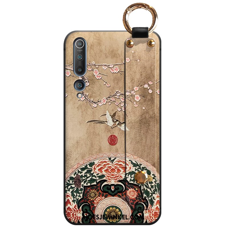 Xiaomi Mi 10 Hoesje Ondersteuning Bescherming Hoes, Xiaomi Mi 10 Hoesje Mobiele Telefoon Zacht Braun Beige