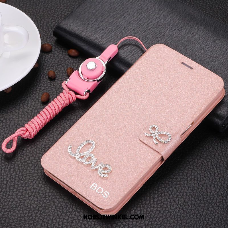 Xiaomi Mi 8 Hoesje All Inclusive Leren Etui Roze, Xiaomi Mi 8 Hoesje Mobiele Telefoon Folio Beige