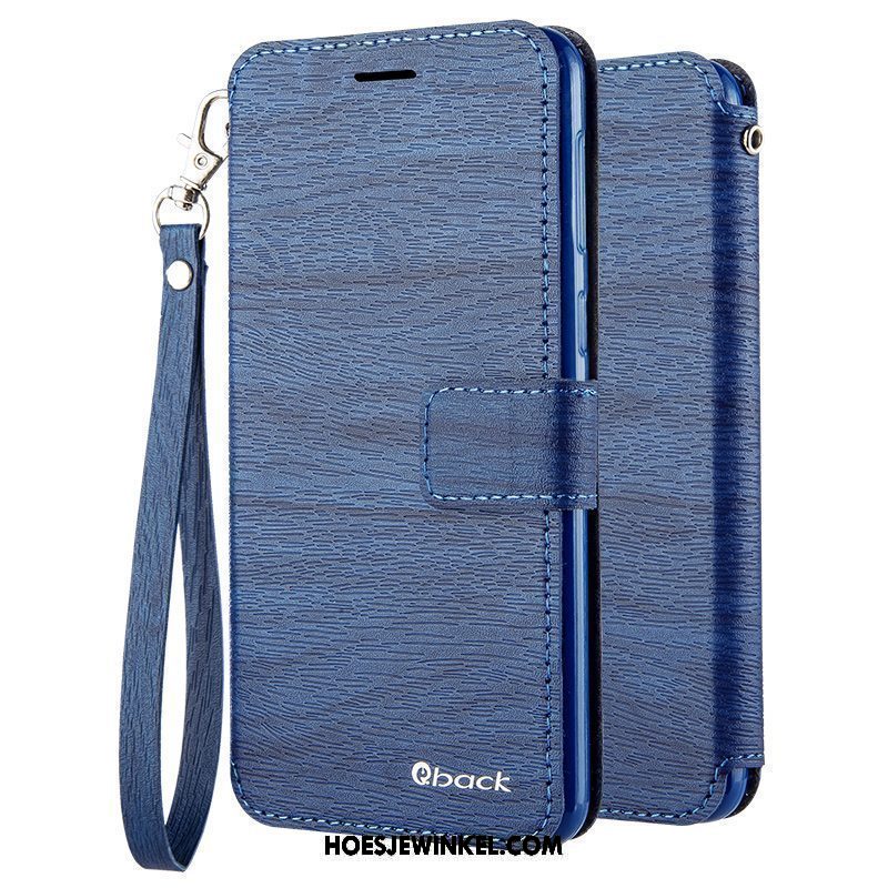 Xiaomi Mi 8 Hoesje Anti-fall Bescherming Folio, Xiaomi Mi 8 Hoesje Blauw Leren Etui Beige