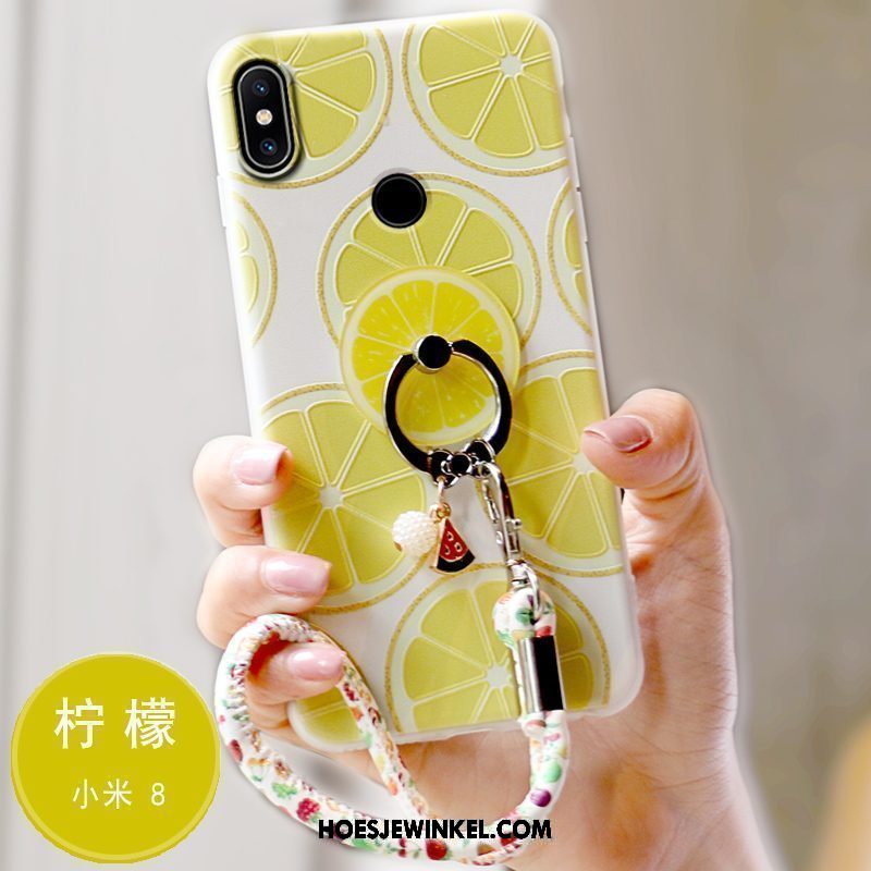 Xiaomi Mi 8 Hoesje Geel All Inclusive Mini, Xiaomi Mi 8 Hoesje Zacht Schrobben Beige