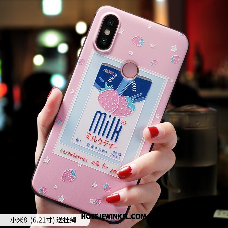 Xiaomi Mi 8 Hoesje Trendy Merk Mobiele Telefoon Roze, Xiaomi Mi 8 Hoesje Rood Anti-fall Beige