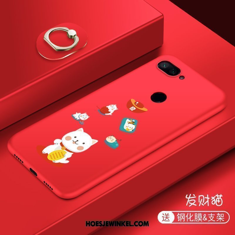 Xiaomi Mi 8 Lite Hoesje Koel Spotprent Rood, Xiaomi Mi 8 Lite Hoesje Zacht Mobiele Telefoon Beige