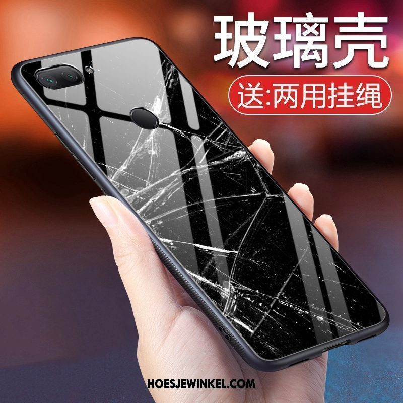 Xiaomi Mi 8 Lite Hoesje Wind Zacht Glas, Xiaomi Mi 8 Lite Hoesje Licht Scheppend Beige