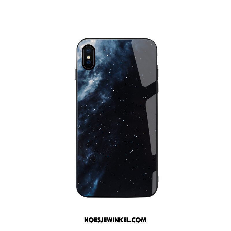 Xiaomi Mi 8 Pro Hoesje Glas Hoes Eenvoudige, Xiaomi Mi 8 Pro Hoesje Donkerblauw Scheppend