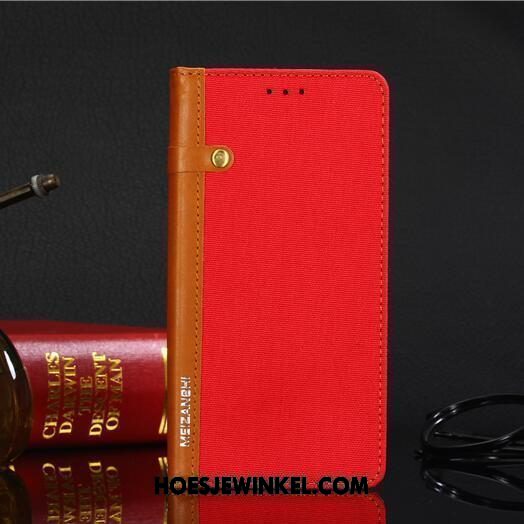 Xiaomi Mi 8 Pro Hoesje Mobiele Telefoon Bescherming Rood, Xiaomi Mi 8 Pro Hoesje Portemonnee Leren Etui
