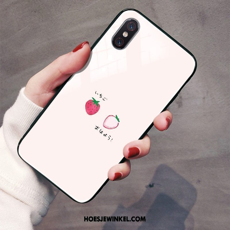 Xiaomi Mi 8 Pro Hoesje Mode Mobiele Telefoon Eenvoudige, Xiaomi Mi 8 Pro Hoesje Gehard Glas Mini Beige