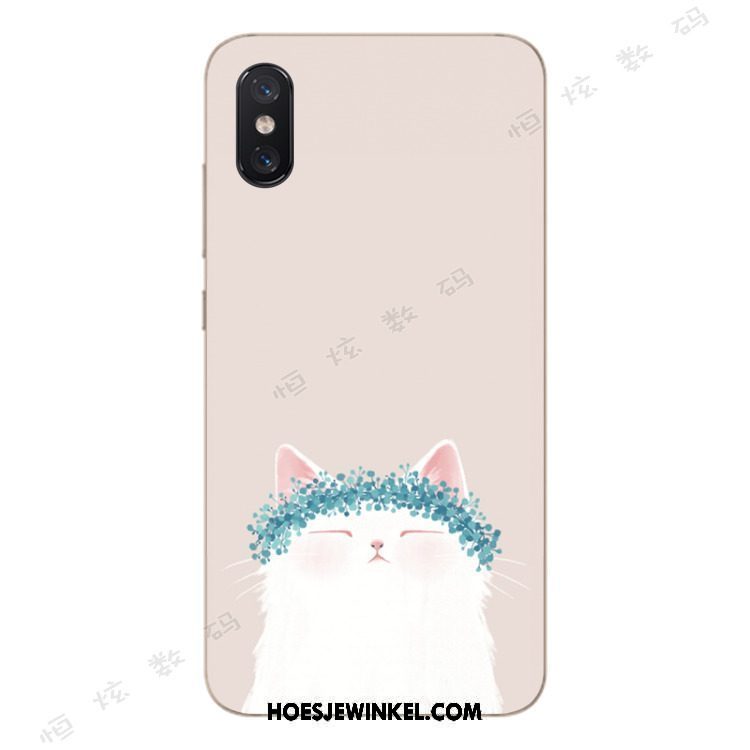 Xiaomi Mi 8 Pro Hoesje Mooie Anti-fall Wit, Xiaomi Mi 8 Pro Hoesje Kat All Inclusive Beige