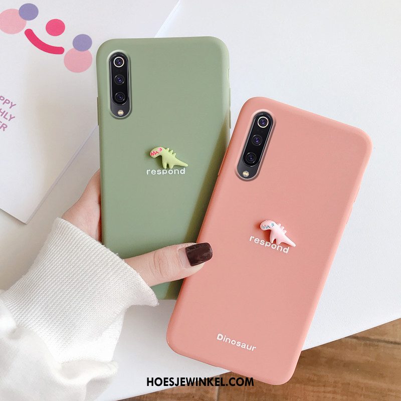 Xiaomi Mi 9 Lite Hoesje Groen Siliconen Draak, Xiaomi Mi 9 Lite Hoesje Patroon Mini Beige